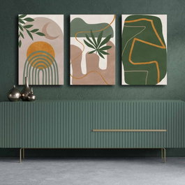 Wallity Conjunto de 3 Lienzos Decorativos Multicolor 45x70 cm